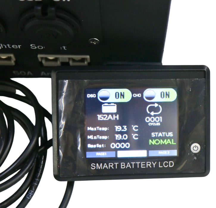 200Ah SLIM 12V Lithium LiFePO4 Integrated Portable Battery w/ Remote Touchscreen