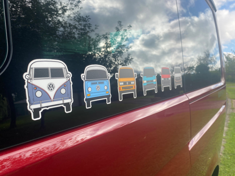 KombiLife Volkswagen Evolution of the Kombi Sticker Bundle - T1, T2, T ...