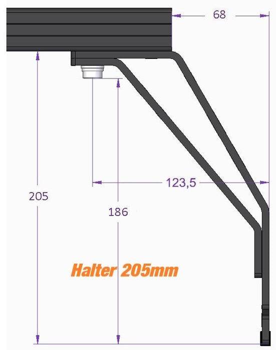 Rain Gutter Holder Foot Set - 205mm