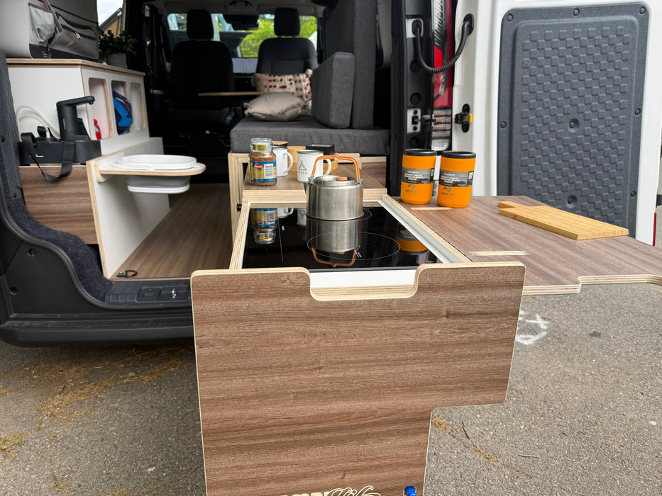 Kia PV5 Camper Interior with Twin  Induction Cooker