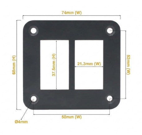 Aluminium 2 Gang Panel – Rocker Switch