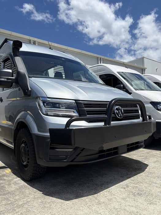 Black bullbar on VW Crafter 2024+, left front angle