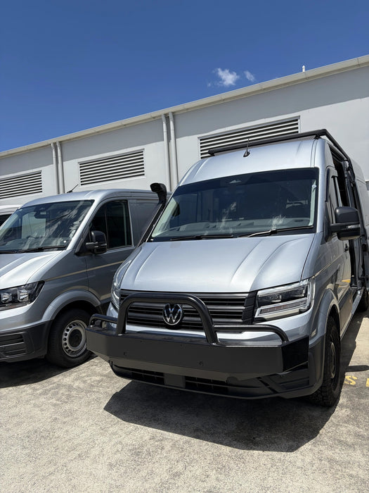 Black bullbar on VW Crafter 2024+, wide front angle