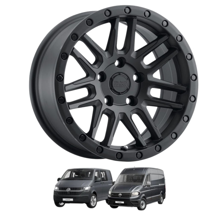 Black Rhino - Arches - Alloy Wheel for VW T6.1 / T6 / T5 / Crafter - Satin Black - 17x8 - 14U30P