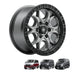 Black Rock Bolt 17x8.5 5x120 Gunmetal Grey Black Ring alloy wheel