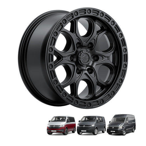 Black Rock Bolt 17x8.5 5x120 Satin Black alloy wheel