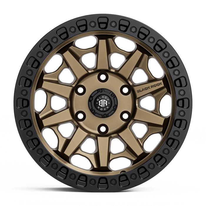 Black Rock Cage 17x8 5x120 Dark Bronze with Black Ring alloy wheel