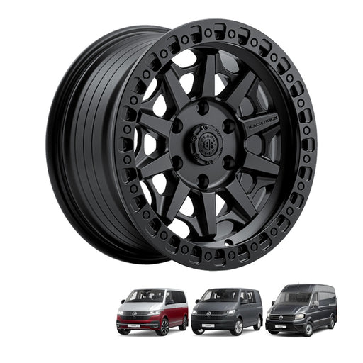 Black Rock Cage 17x8 5x120 Satin Black alloy wheel