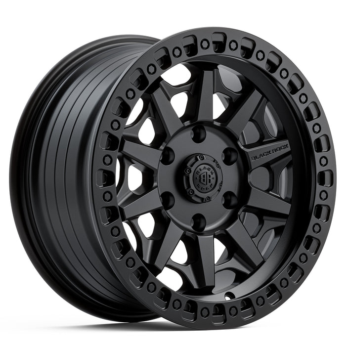 Black Rock Cage 17x8 5x120 Satin Black alloy wheel
