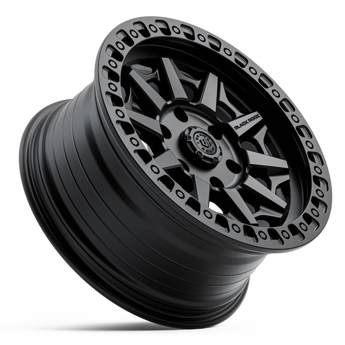 Black Rock Cage 17x8 5x120 Satin Black alloy wheel