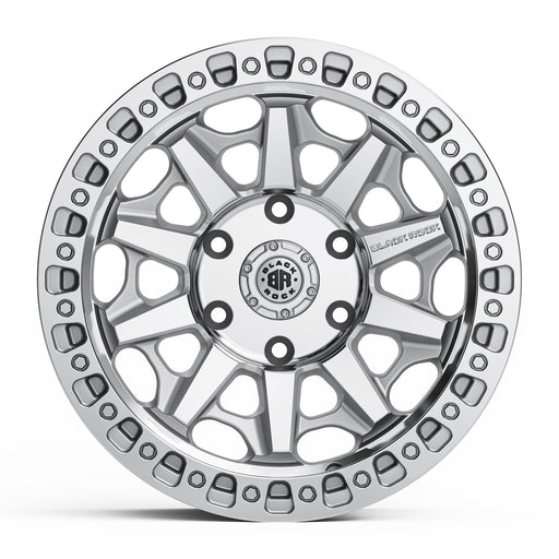 Black Rock Cage 17x8 5x120 Silver Machined alloy wheel