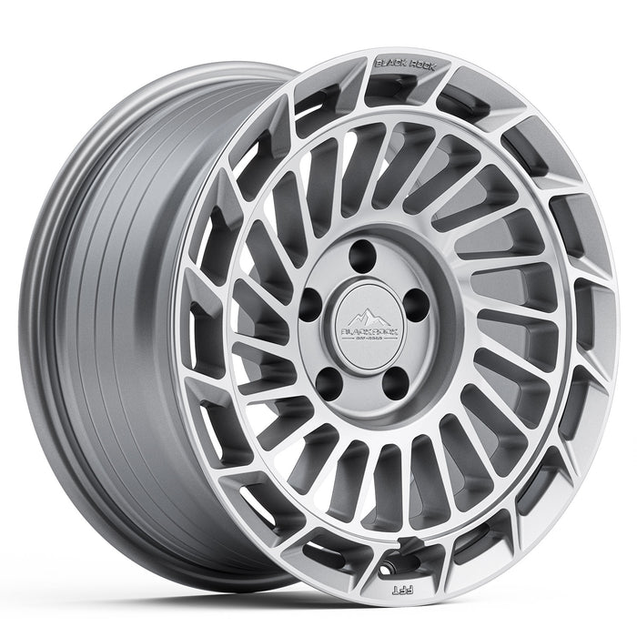 Black Rock FFT01 17x8.5 5x120 Brushed Silver alloy wheel