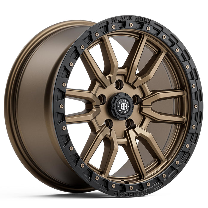 Black Rock Rambler 17x8.5 5x120 Dark Bronze with Black Ring alloy wheel