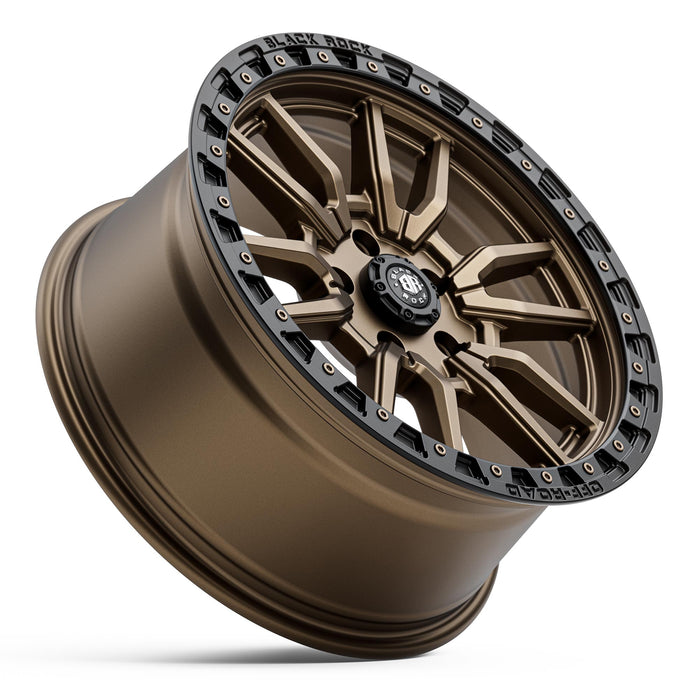 Black Rock Rambler 17x8.5 5x120 Dark Bronze with Black Ring alloy wheel
