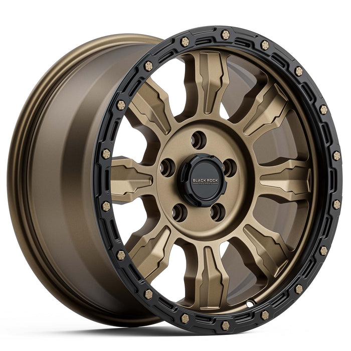 Black Rock Venture 17x8.5 5x120 Dark Bronze with Black Ring alloy wheel
