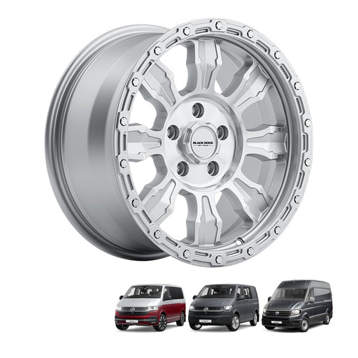 Black Rock Venture 17x8.5 5x120 Silver Machined alloy wheel