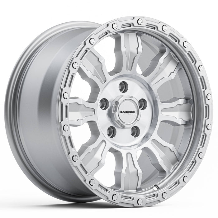 Black Rock Venture 17x8.5 5x120 Silver Machined alloy wheel