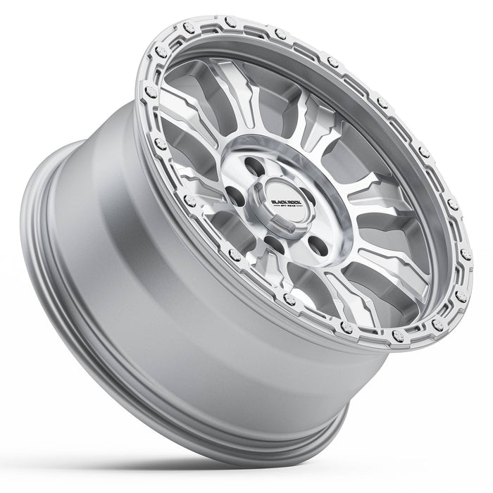 Black Rock Venture 17x8.5 5x120 Silver Machined alloy wheel