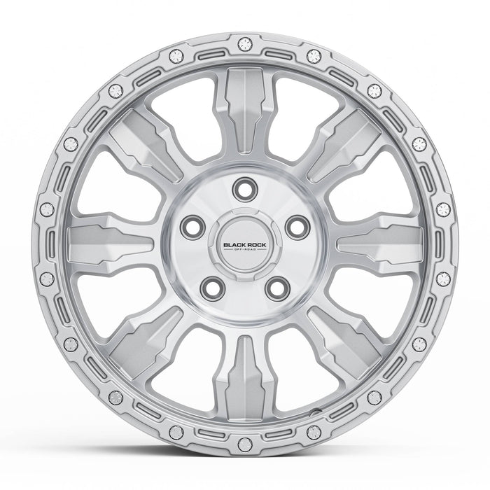 Black Rock Venture 17x8.5 5x120 Silver Machined alloy wheel