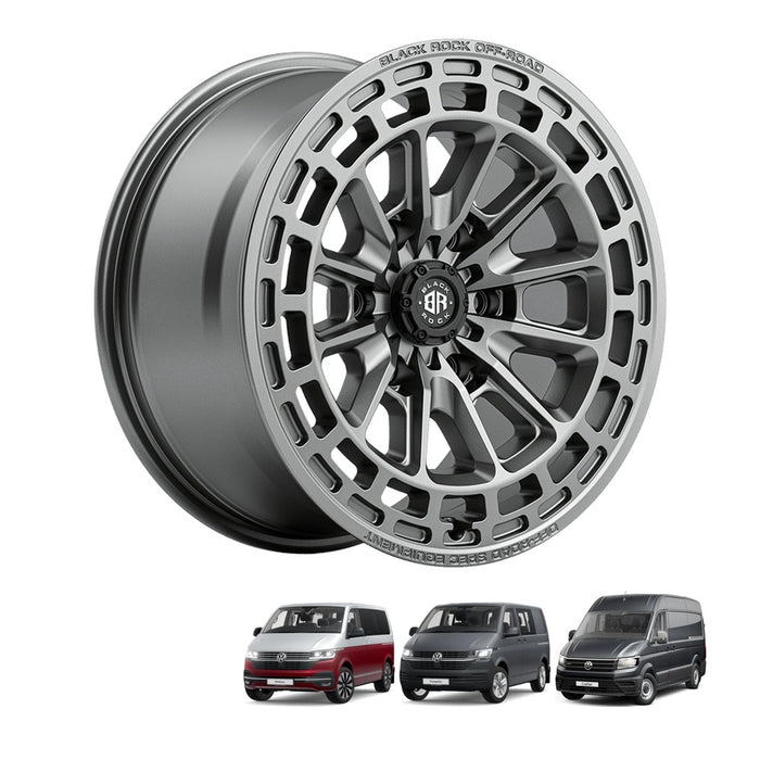 Black Rock Vortex 17x8.5 5x120 Satin Gunmetal Grey alloy wheel
