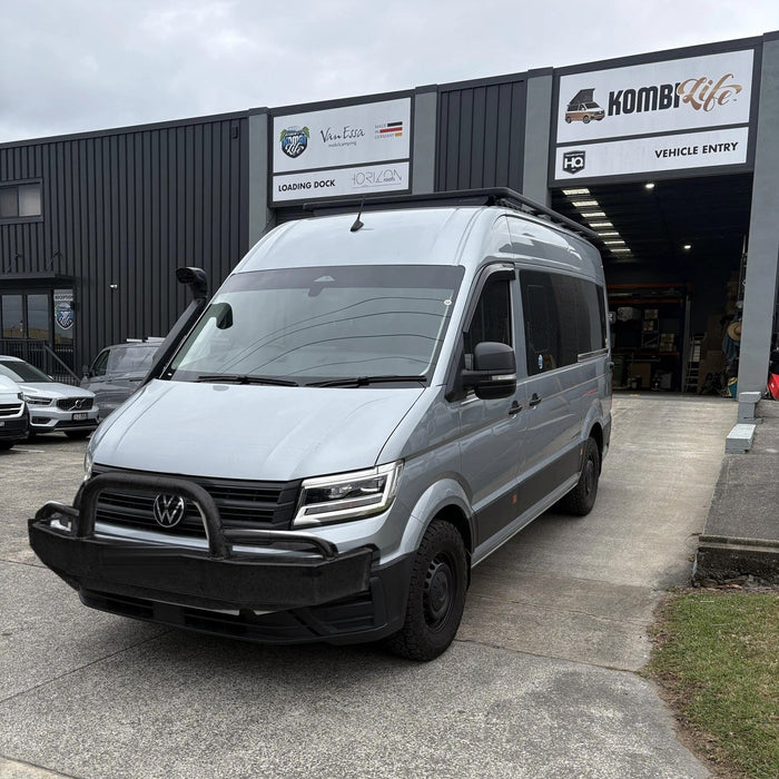 Black ripple bullbar on VW Crafter, left front angle