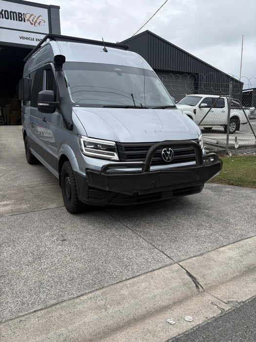 Black ripple bullbar on VW Crafter, right front angle