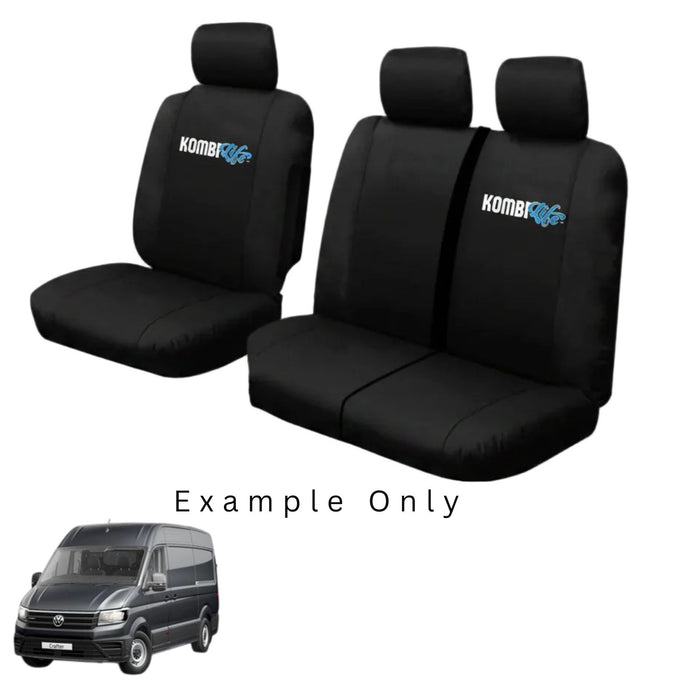 KombiLife Canvas Seat Covers for VW Crafter MWB 2017 Onwards – Front Pair (Bench Seat Model)