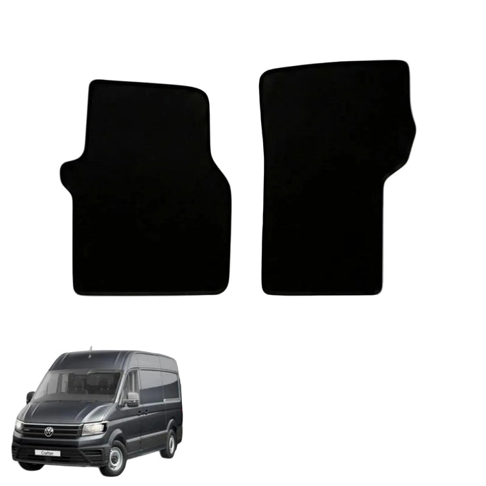 KombiLife Classic Carpet Floor Mats for VW Crafter MWB (2017 Onwards) – Front Cab 2-Piece Mats – Without Driver’s Side Heel Pad