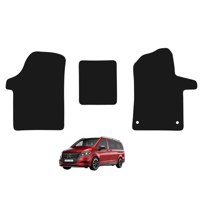 KombiLife Classic Carpet Floor Mats For Mercedes-Benz Vito 2015+ (8 Seater) – Fronts Only – With Driver Side Heel Pad