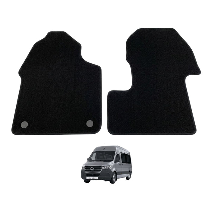 KombiLife Classic Carpet Floor Mats For Mercedes-Benz Sprinter 2019+ (Cloth Interior) – Front Pair – With Driver Side Heel Pad