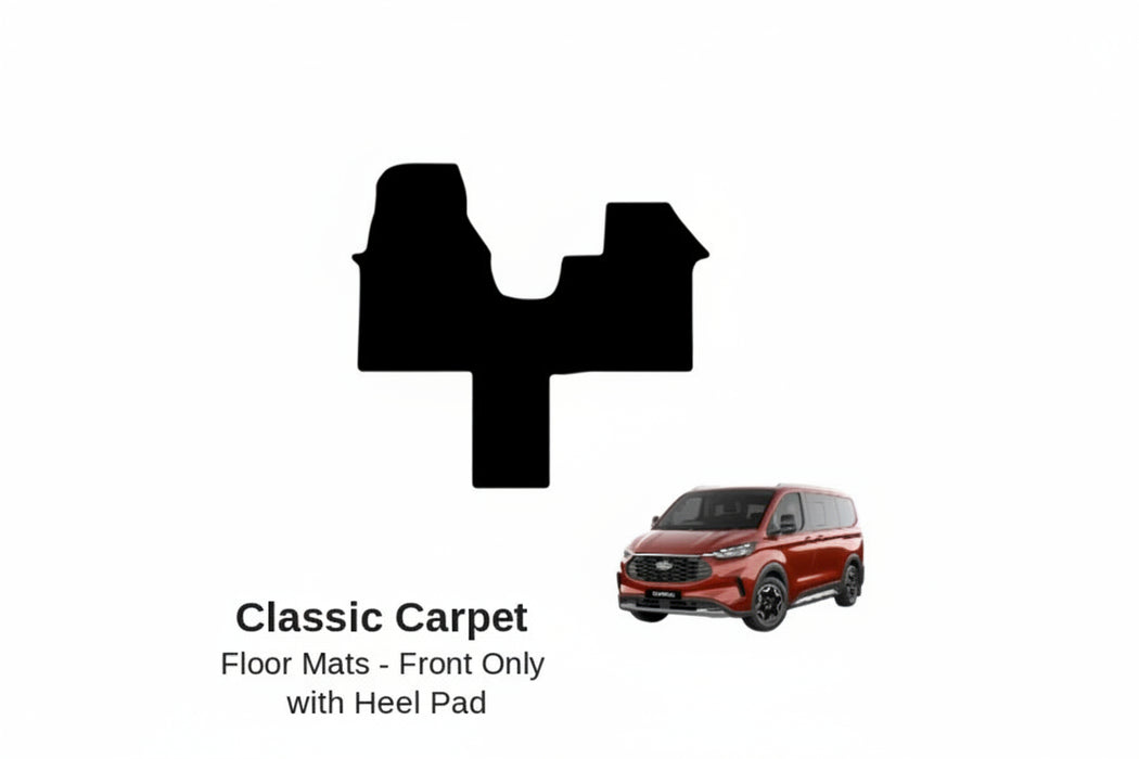 KombiLife Classic Carpet Floor Mats For Ford Tourneo 2023+ (8 Seater) – Fronts Only – With Driver Side Heel Pad