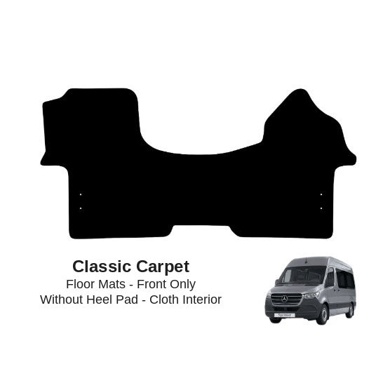 KombiLife Classic Carpet Floor Mats For Mercedes-Benz Sprinter 2019+ (Cloth Interior) – Front Pair – Without Driver Side Heel Pad