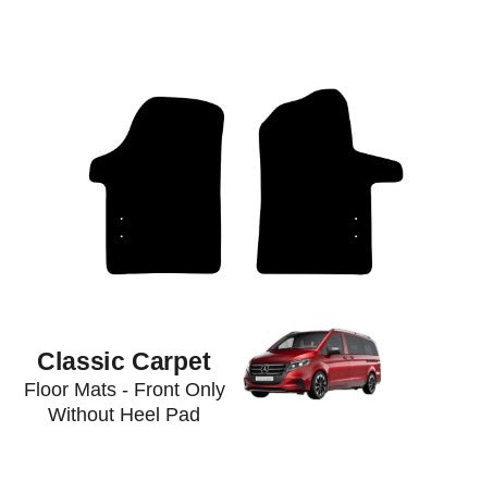 KombiLife Classic Carpet Floor Mats For Mercedes-Benz Vito Crew Cab (2015+) – Fronts Only – Without Driver Side Heel Pad