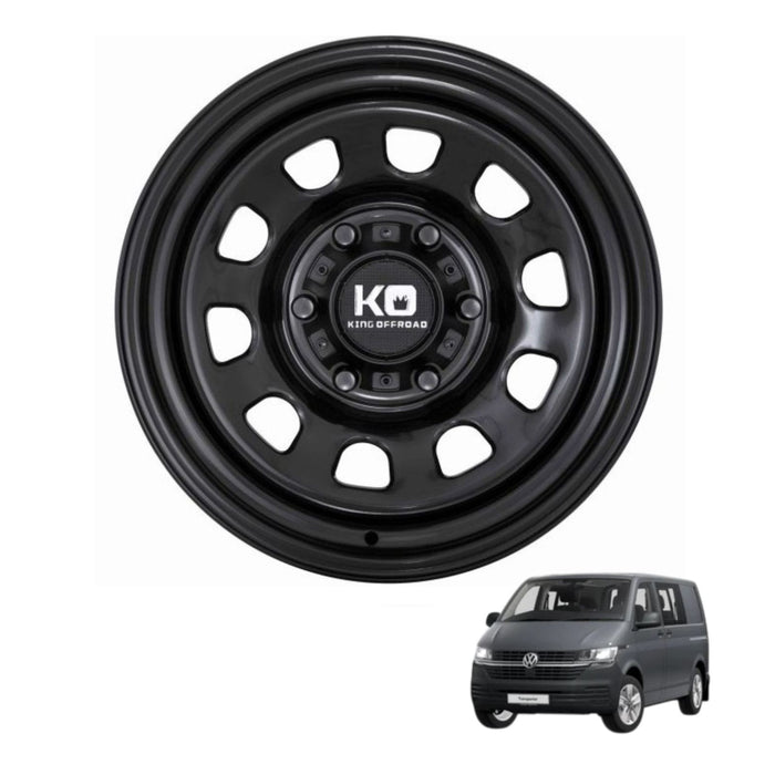D-Hole Steel Wheel for VW T6.1 / T6 / T5 -Satin Black - 17"x8 5x120