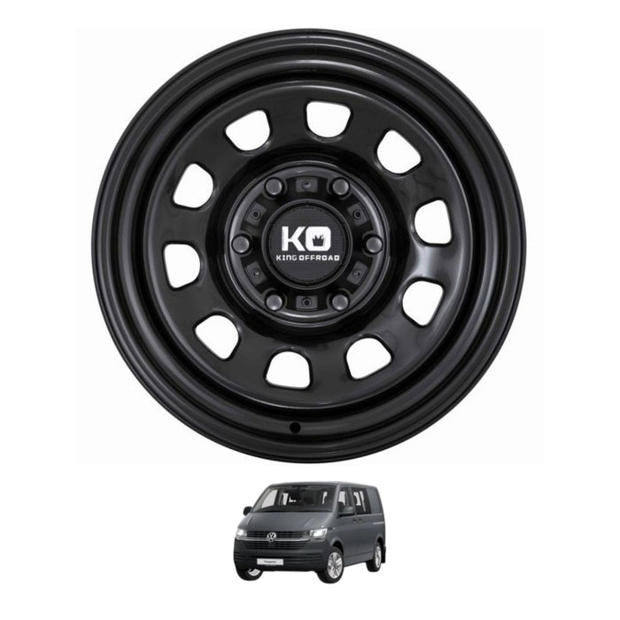 D-Hole Steel Wheel for VW T6.1 / T6 / T5 -Satin Black - 17"x8 5x120