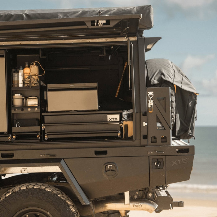 Dometic NRXD 30C drawer fridge installed in a vehicle canopy