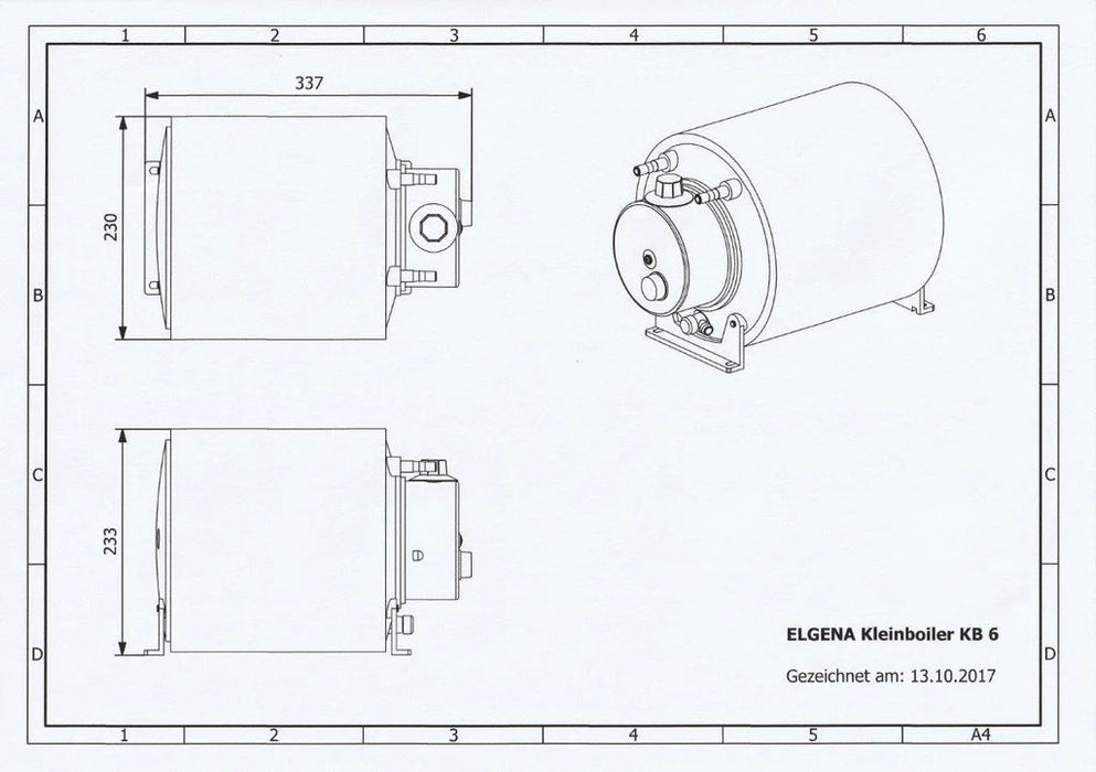 KB6 Elgena 12V / 200W Water Heater