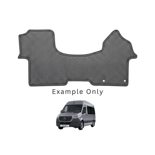 Car mat with vehicle illustration below on a white background
