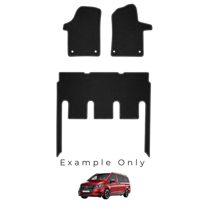 KombiLife Executive Rubber Floor Mats For Mercedes-Benz Vito Crew Cab (2015+) – Full Set
