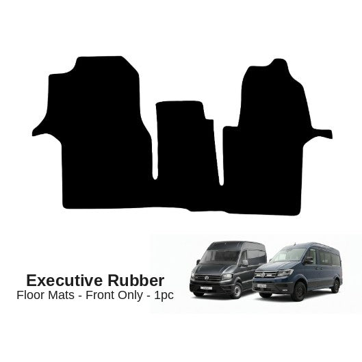 KombiLife Executive Rubber Floor Mats for VW Crafter MWB (2017 Onwards) – Front Cab 1-Piece Mat