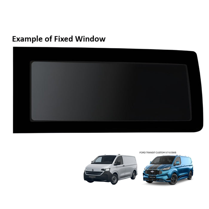 Fixed Window REAR LEFT - SWB - VW T7 Transporter / Ford Transit Custom V710