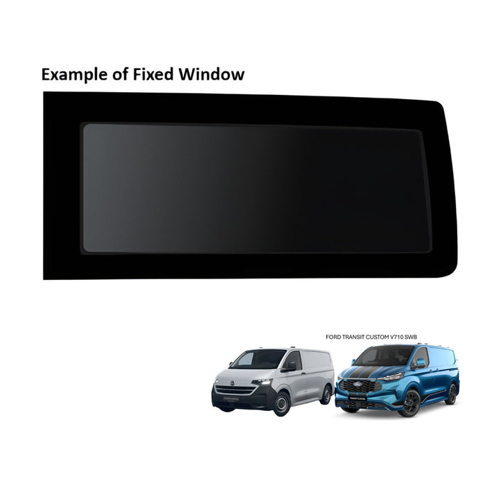 Fixed Window REAR RIGHT - SWB - VW T7  Transporter / Ford Transit Custom V710