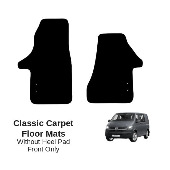KombiLife Classic Carpet Floor Mats For VW T6.1 Transporter – Fronts Only – Without Driver Side Heel Pad