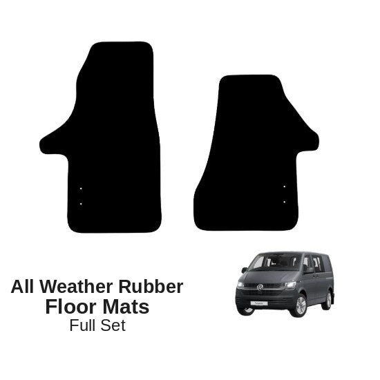 KombiLife All-Weather Rubber Floor Mats For VW T6.1 Transporter – Full Set