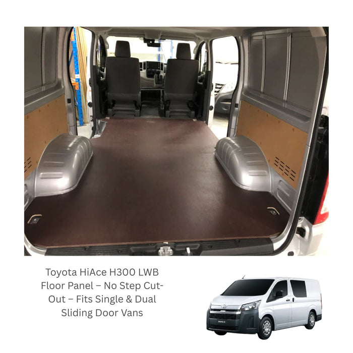 Floor Panel For Toyota HiAce 2019+ LWB – 2 Piece – No Step Cut-Out – Fits Single & Dual Sliding Door Vans