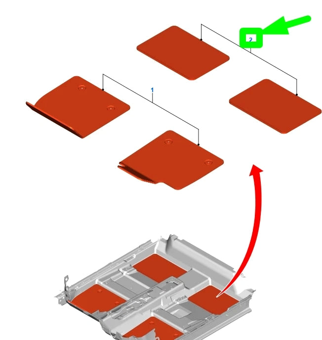 Genuine Ford 2nd Row Carpet Floor Mats for Ford Tourneo 2023+