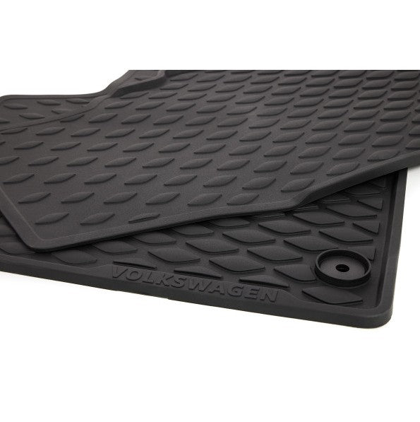 Genuine VW All‑Weather Front Rubber Floor Mats for T7 Transporter Cab Bench Seat