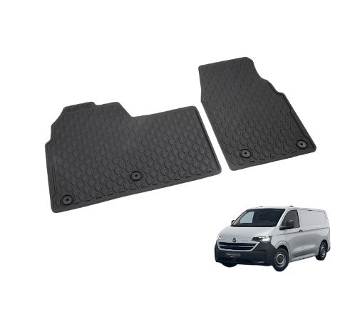Genuine VW All‑Weather Front Rubber Floor Mats for T7 Transporter Cab Bench Seat