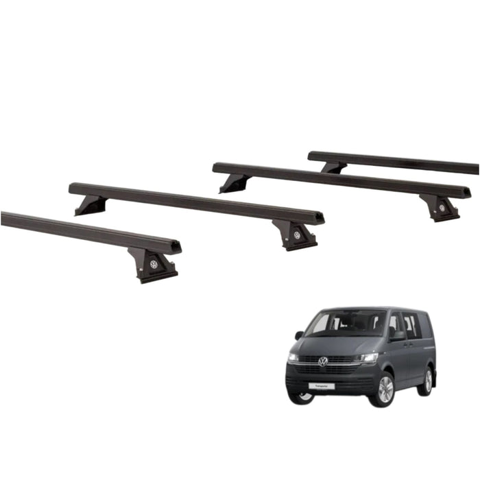 Genuine VW Commercial Roof Bars (Black) 4-Bar System for T6/T6.1 Transporter – Standard Roof