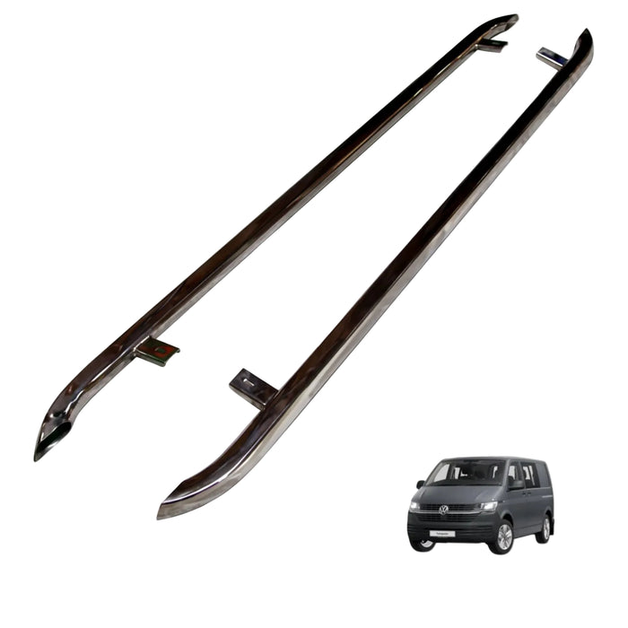 Genuine Volkswagen Trapezoid Sidebars – Polished SS For VW T6/T6.1 Transporter